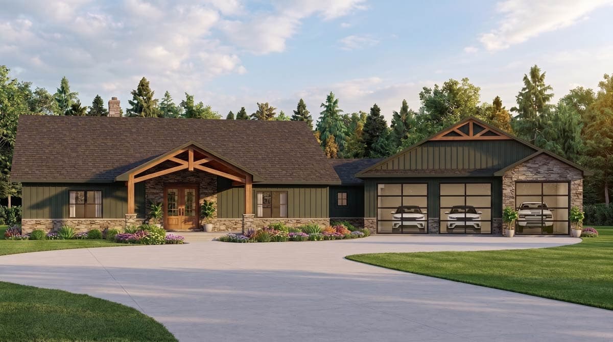 Plan 135480GRA: Modern Craftsman House Plan Featuring Two Bedrooms and Expansive Garage Space - Image #7 - Country, Craftsman, Farmhouse, Mountain, New American, Rustic