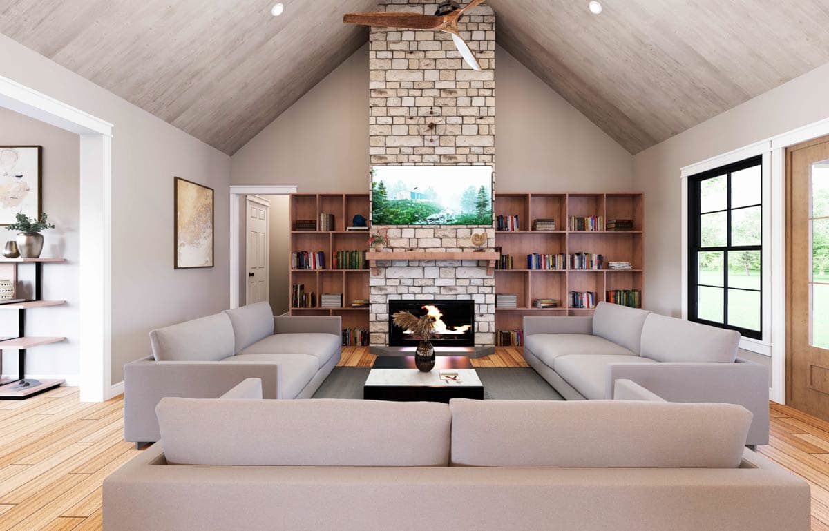 Plan 680726VR: Modern Farmhouse House Plan with 3 Bedrooms and Vaulted Outdoor Living - Image #5 - Farmhouse, Modern Farmhouse