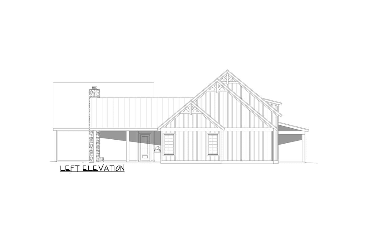 Plan 680726VR: Modern Farmhouse House Plan with 3 Bedrooms and Vaulted Outdoor Living - Image #8 - Farmhouse, Modern Farmhouse