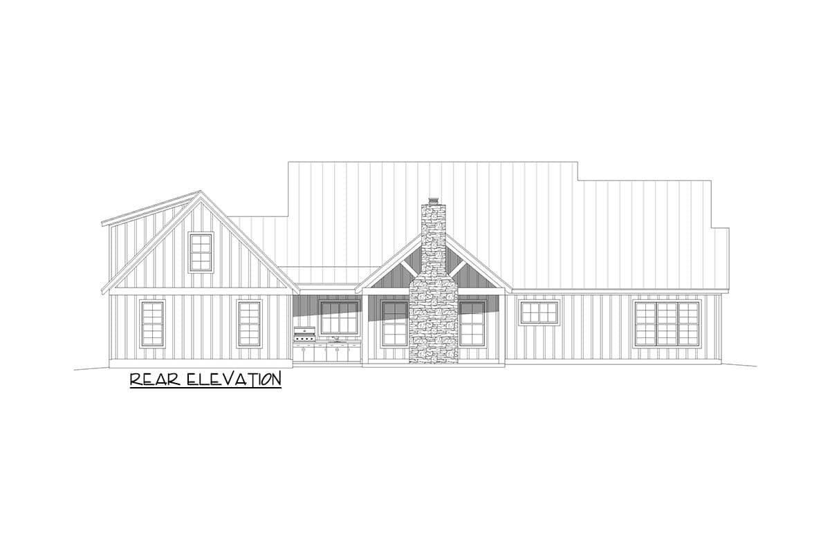 Plan 680726VR: Modern Farmhouse House Plan with 3 Bedrooms and Vaulted Outdoor Living - Image #9 - Farmhouse, Modern Farmhouse