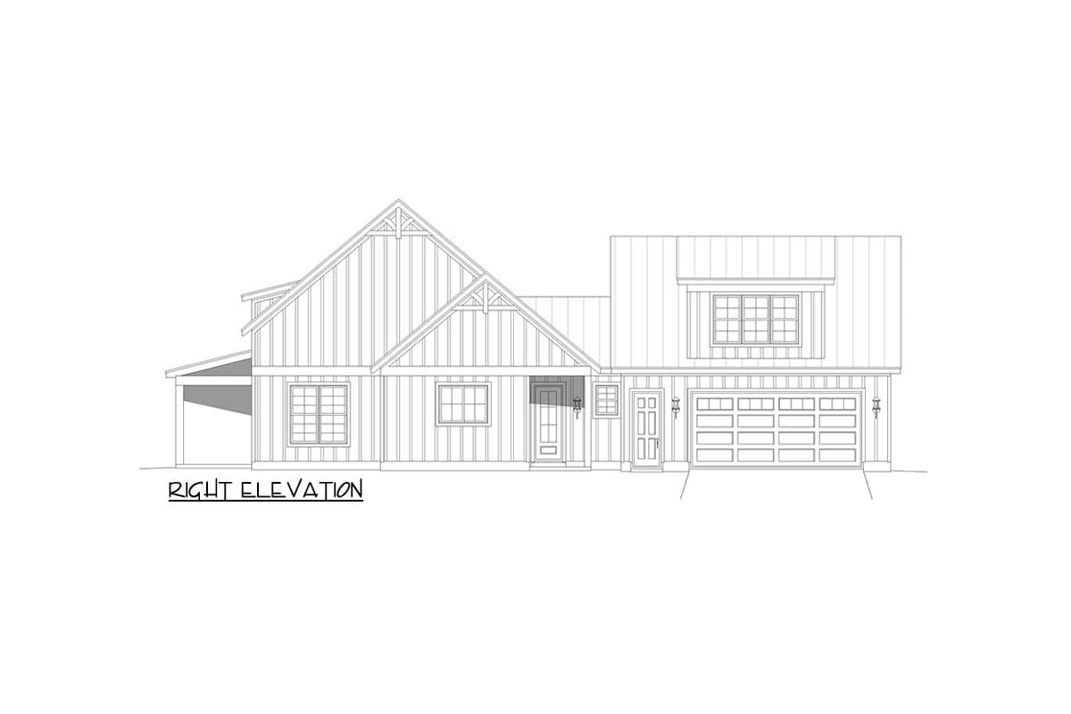Plan 680726VR: Modern Farmhouse House Plan with 3 Bedrooms and Vaulted Outdoor Living - Image #10 - Farmhouse, Modern Farmhouse