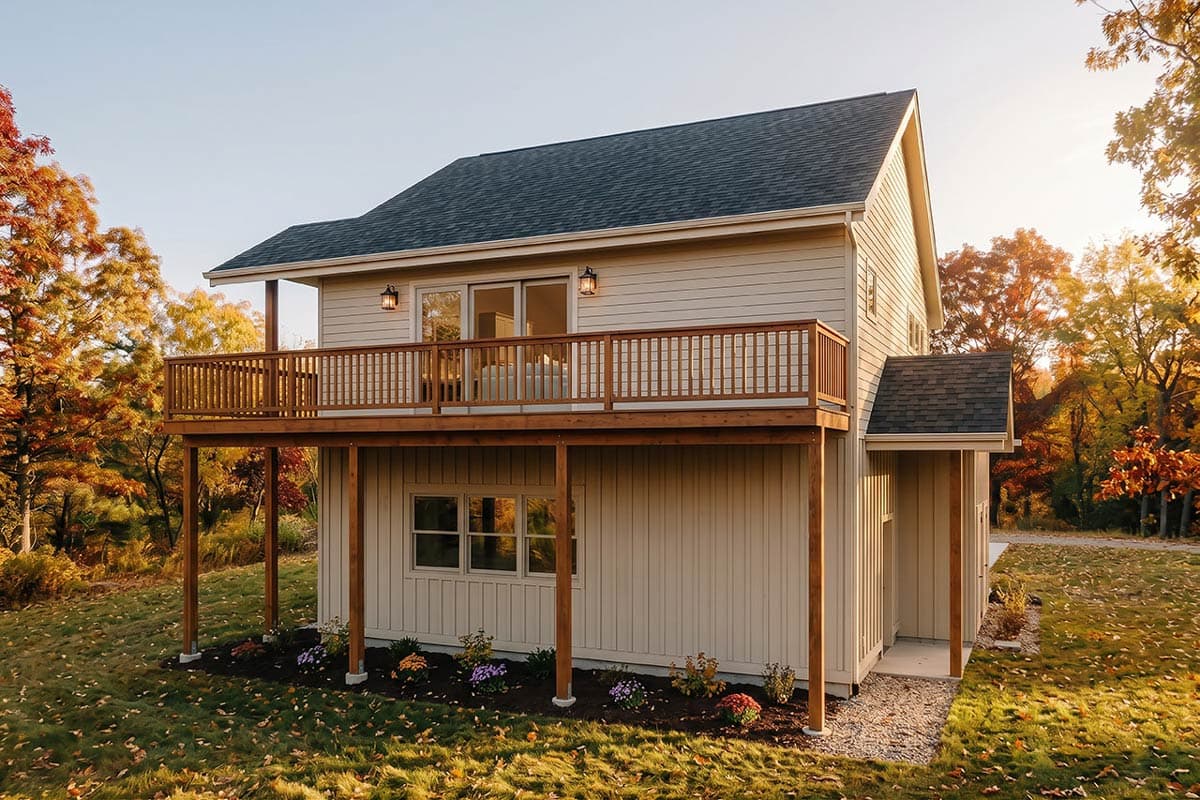 Plan 180033VNW: Carriage House Plan Featuring One Bedroom and Spacious Garage - Image #4 - Carriage, Farmhouse