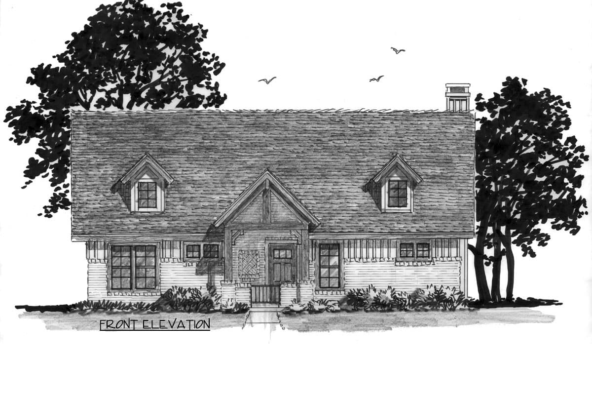 Plan 12982KN: Charming Two Bedroom Craftsman Cottage House Plan with Expansive Rear Patio - Image #9 - Cabin, Country, Craftsman