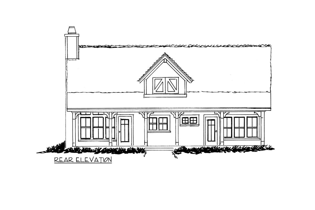 Plan 12982KN: Charming Two Bedroom Craftsman Cottage House Plan with Expansive Rear Patio - Image #12 - Cabin, Country, Craftsman