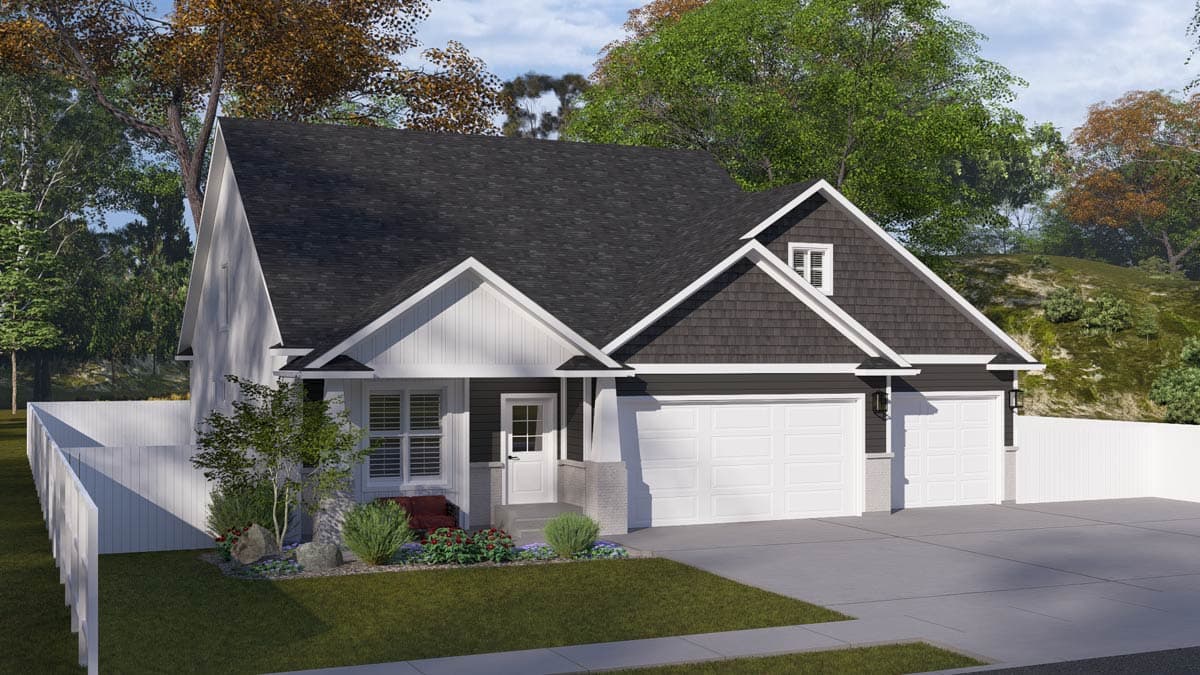 Plan 61775UT: Craftsman  House Plan with Five Bedrooms and Three-Car Garage - Image #5 - Craftsman