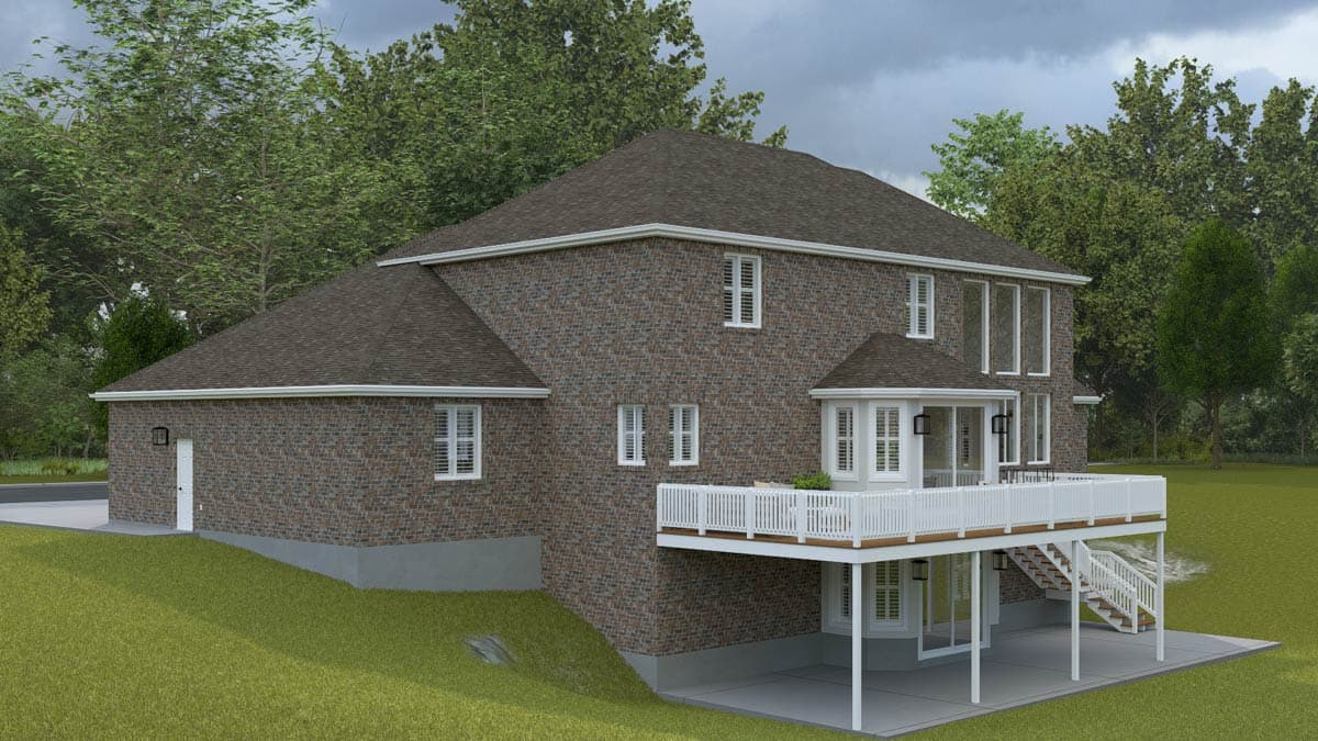 Plan 61776UT: European Traditional House Plan with Four Bedrooms and Three Car Garage - Image #2 - European, Traditional
