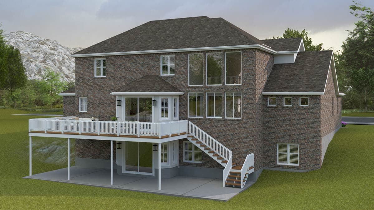 Plan 61776UT: European Traditional House Plan with Four Bedrooms and Three Car Garage - Image #4 - European, Traditional