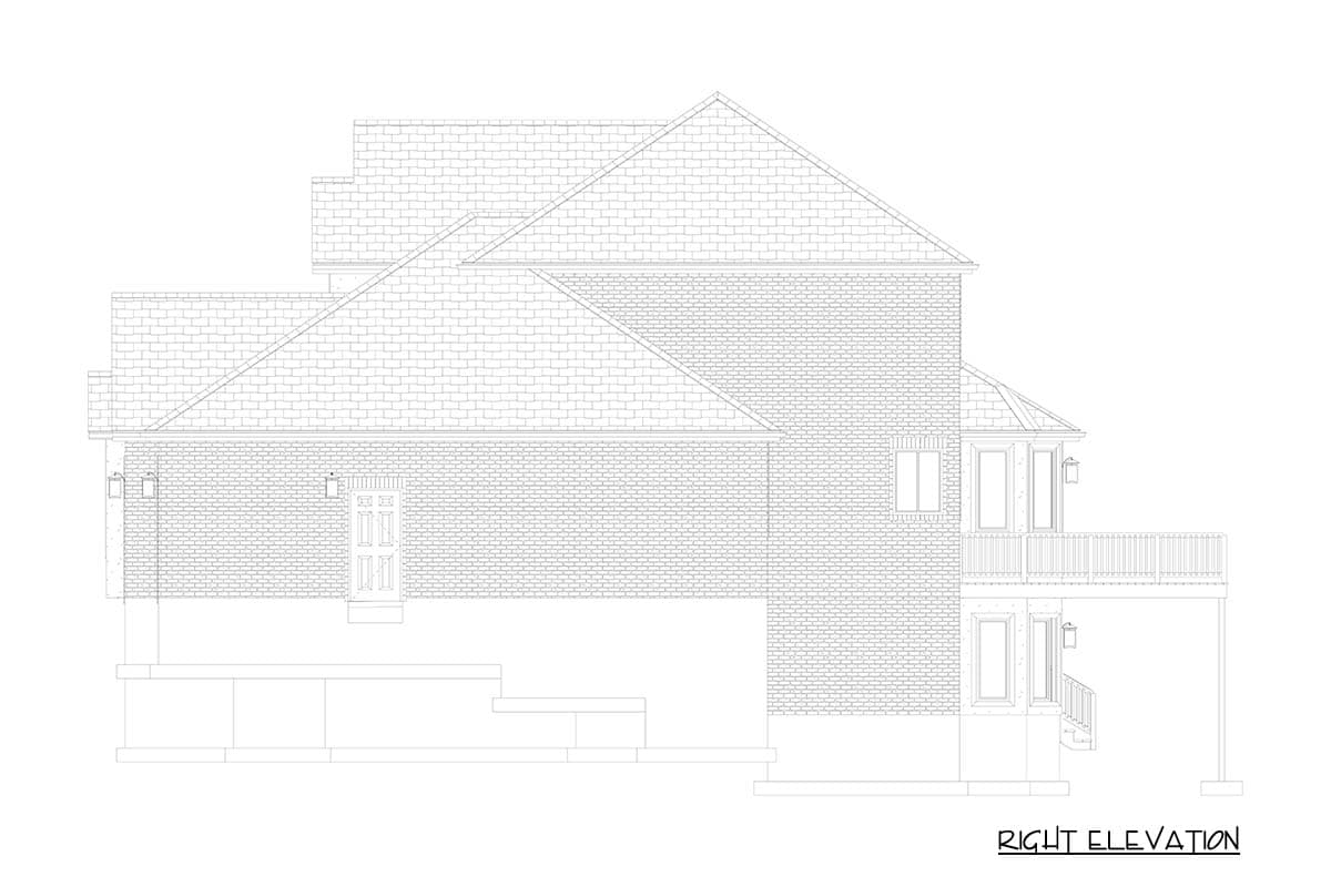 Plan 61776UT: European Traditional House Plan with Four Bedrooms and Three Car Garage - Image #33 - European, Traditional