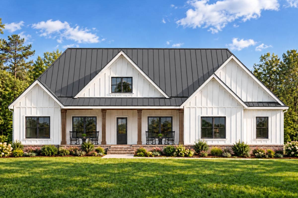 Plan image - 810068RBT:Modern Farmhouse House Plan with 3 Bedrooms and Split Bedroom Layout