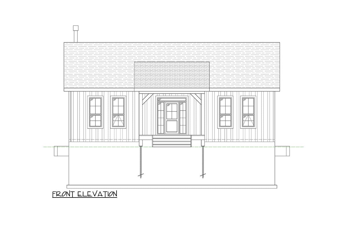 Plan 318307MAT: Cozy Three Bedroom Cottage House Plan with Vaulted Living Room - Image #7 - Cabin, Cottage, Farmhouse