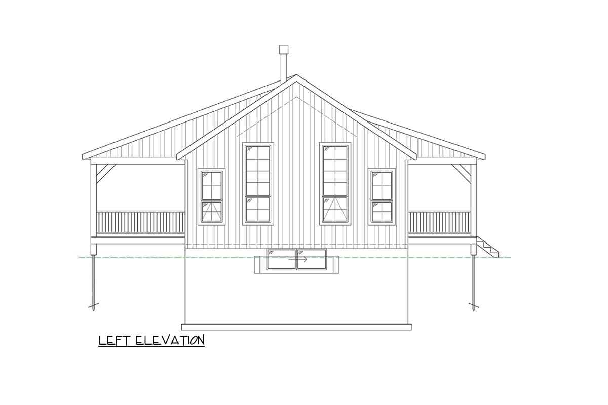 Plan 318307MAT: Cozy Three Bedroom Cottage House Plan with Vaulted Living Room - Image #6 - Cabin, Cottage, Farmhouse