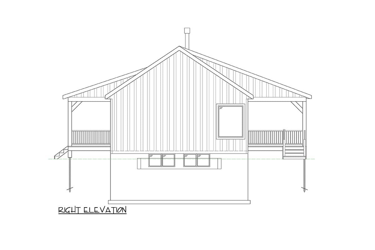 Plan 318307MAT: Cozy Three Bedroom Cottage House Plan with Vaulted Living Room - Image #8 - Cabin, Cottage, Farmhouse