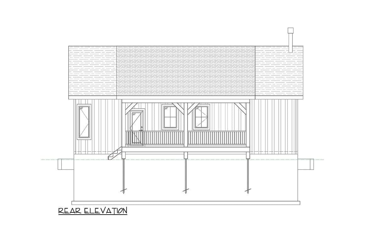 Plan 318307MAT: Cozy Three Bedroom Cottage House Plan with Vaulted Living Room - Image #9 - Cabin, Cottage, Farmhouse