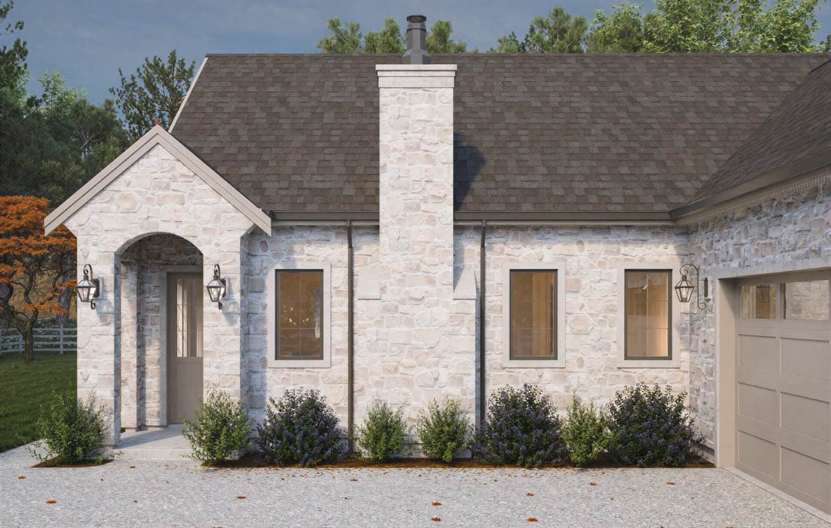 Plan 330030WLE: Charming European Cottage House Plan with Two Bedrooms and Open Layout - Image #3 - Cottage, European, French Country
