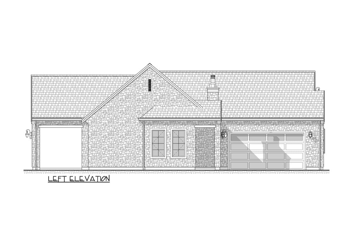 Plan 330030WLE: Charming European Cottage House Plan with Two Bedrooms and Open Layout - Image #7 - Cottage, European, French Country