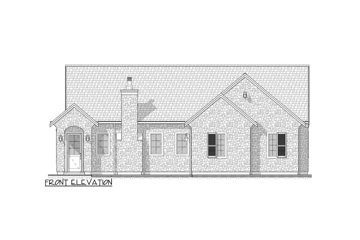 Plan 330030WLE: Charming European Cottage House Plan with Two Bedrooms and Open Layout - Image #5 - Cottage, European, French Country