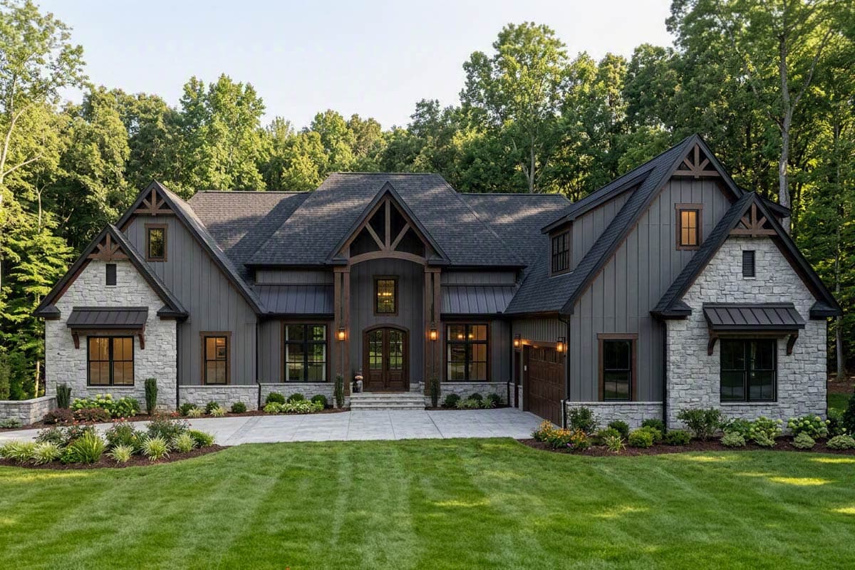 Plan image - 46543LA:Modern Farmhouse House Plan with 4 Bedrooms and Expansive Outdoor Living