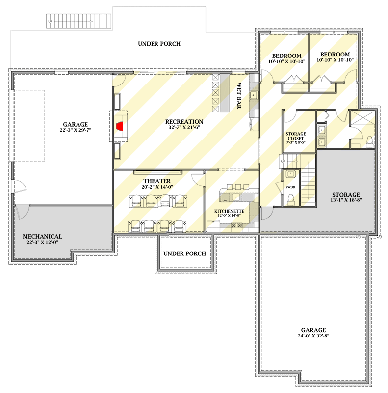 Plan 46543LA: Modern Farmhouse House Plan with 4 Bedrooms and Expansive Outdoor Living - Floor Plan - Optionally Finished Lower Level - Craftsman, Farmhouse, Modern Farmhouse, Mountain, Transitional