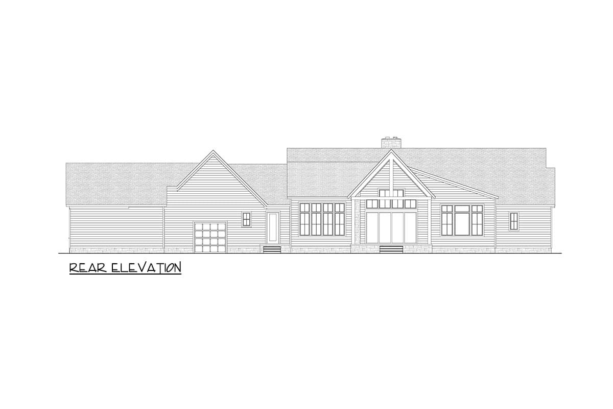 Plan 911083JVD: Modern Farmhouse House Plan with 4-Car Garage and 3 Bedrooms - Image #13 - Contemporary, Country, Modern, Modern Farmhouse, Ranch, Transitional