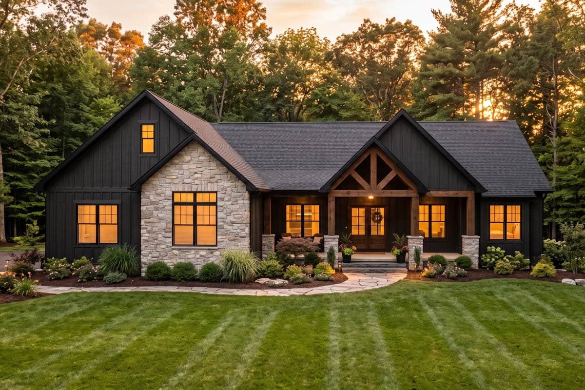 Plan 911084JVD: Modern Farmhouse House Plan with 3 Bedrooms and 3-Car Garage - Image #2 - Contemporary, Craftsman, Farmhouse, Modern Farmhouse, Ranch