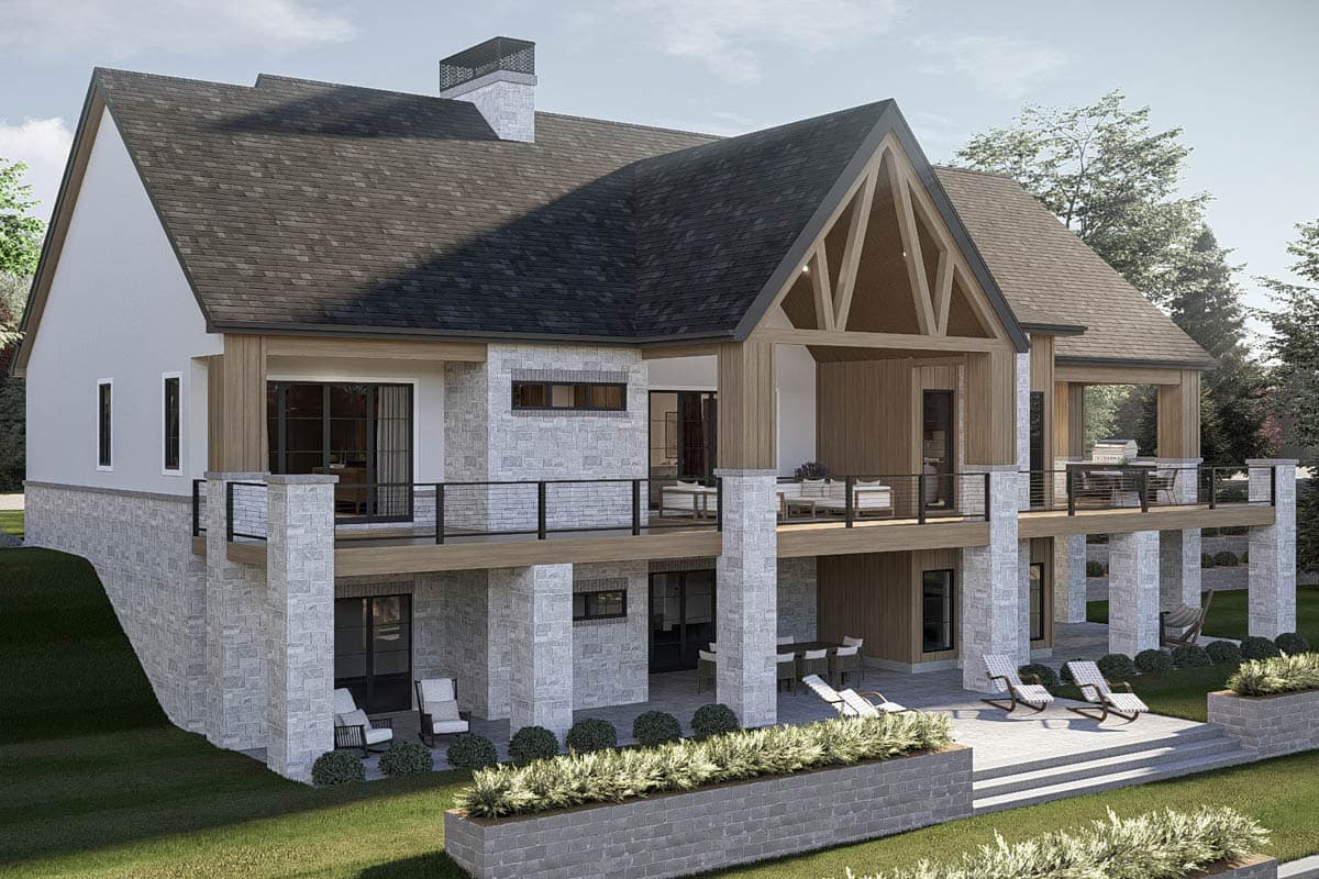 Plan 623684DJ: European Style House Plan with 2 Bedrooms and Expansive Wraparound Porch - Image #6 - European