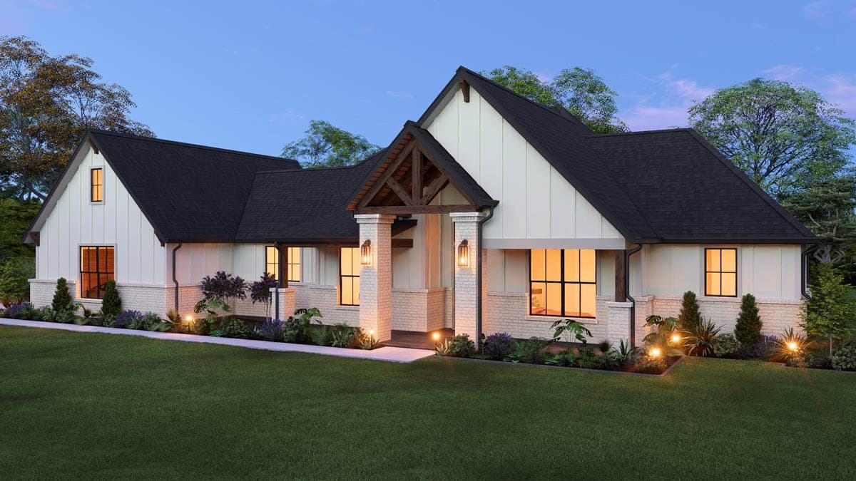 Plan 25458TF: New American Farmhouse House Plan with Four Bedrooms and Three-Car Garage - Image #3 - Craftsman, Modern Farmhouse, New American