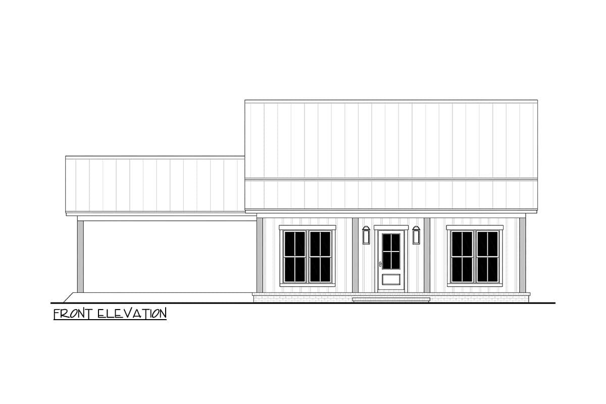 Plan 52063HZ: Charming Three Bedroom Modern Farmhouse House Plan with Attached Carport - Image #8 - Country, Modern Farmhouse, Traditional