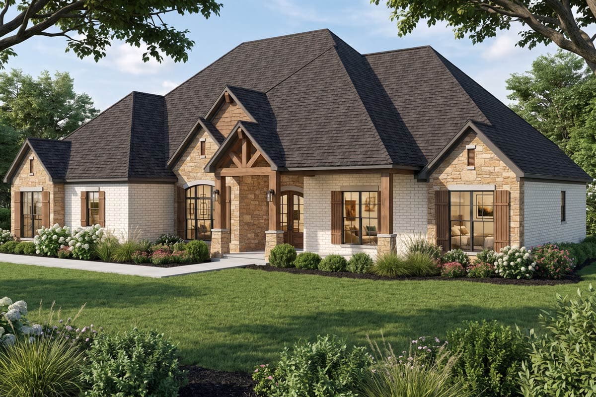 Plan 70987MK: Rustic Mountain Craftsman House Plan with Four Bedrooms and Bonus Room - Image #2 - Craftsman, Mountain, New American, Rustic