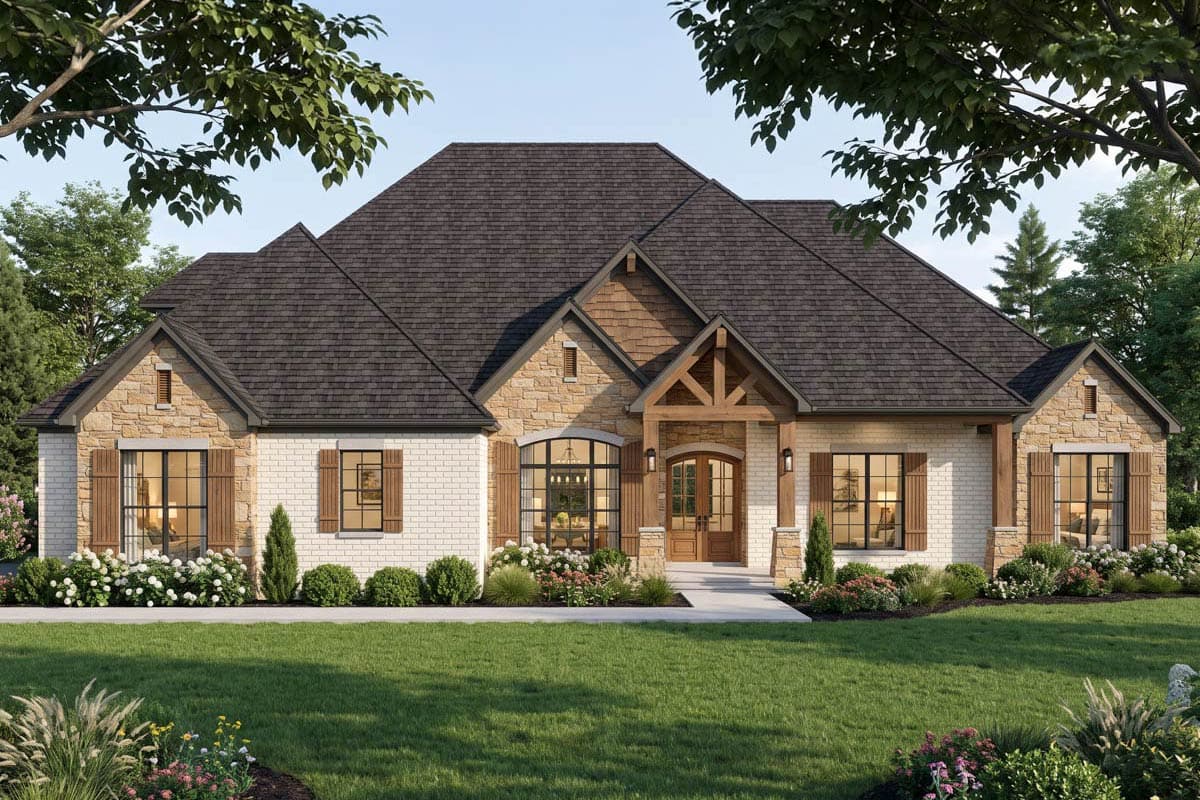 Plan image - 70987MK:Rustic Mountain Craftsman House Plan with Four Bedrooms and Bonus Room