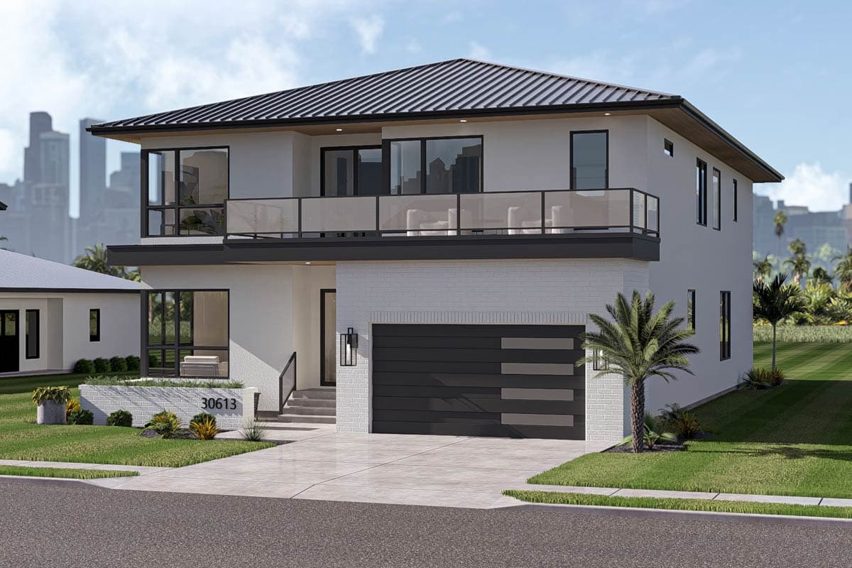 Plan 623686DJ: Stunning Contemporary House Plan Featuring Four Bedrooms and Modern Amenities - Image #5 - Contemporary, Modern