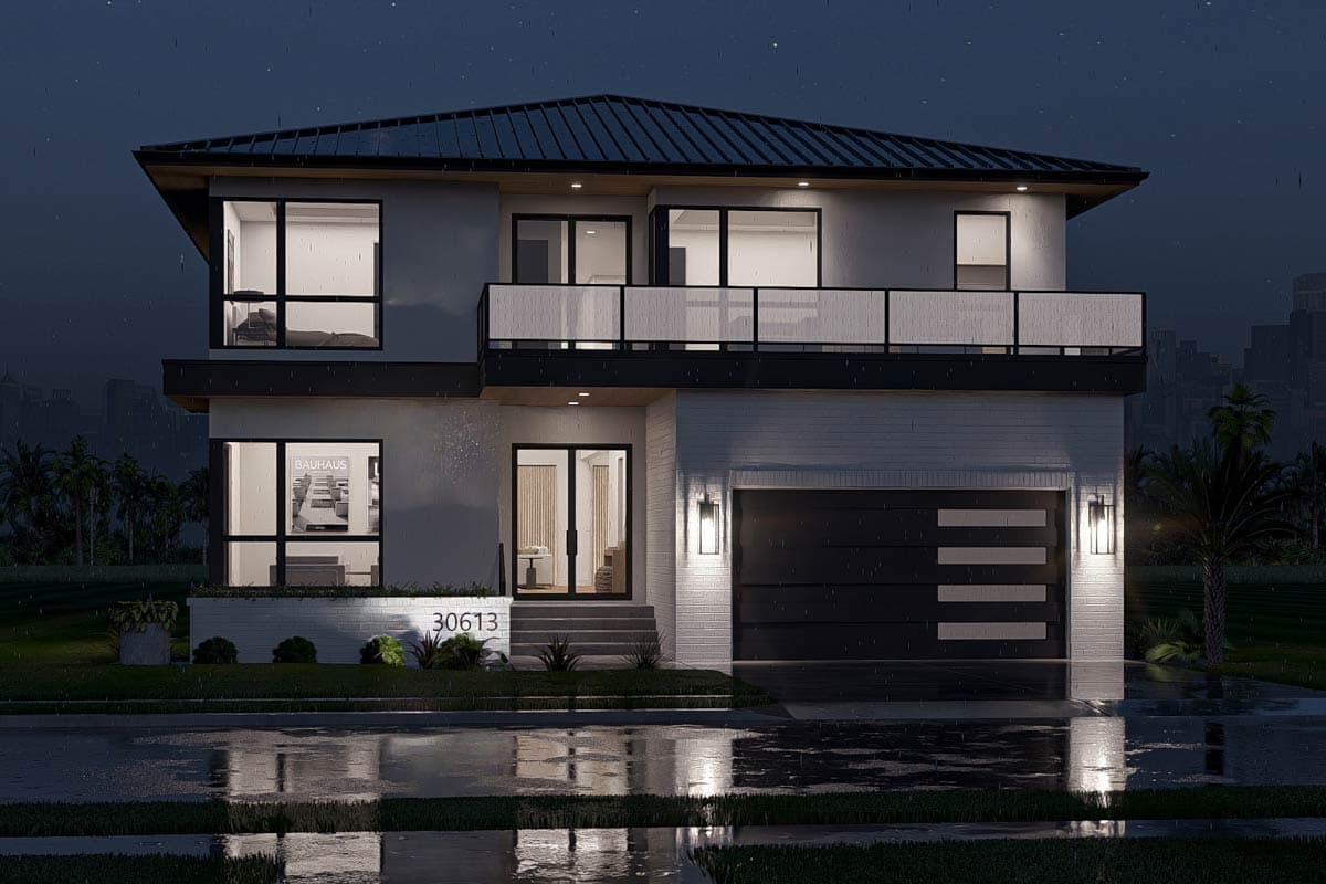 Plan 623686DJ: Stunning Contemporary House Plan Featuring Four Bedrooms and Modern Amenities - Image #4 - Contemporary, Modern