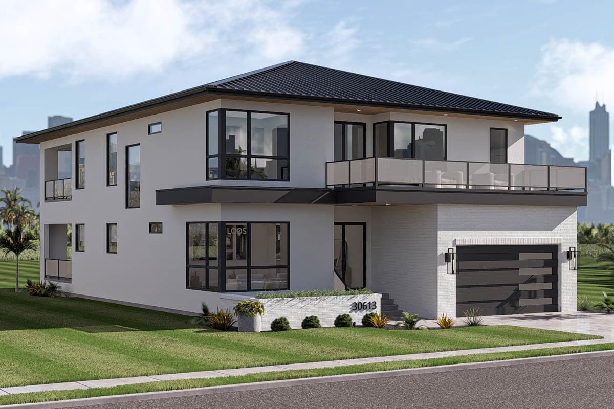 Plan 623686DJ: Stunning Contemporary House Plan Featuring Four Bedrooms and Modern Amenities - Image #6 - Contemporary, Modern