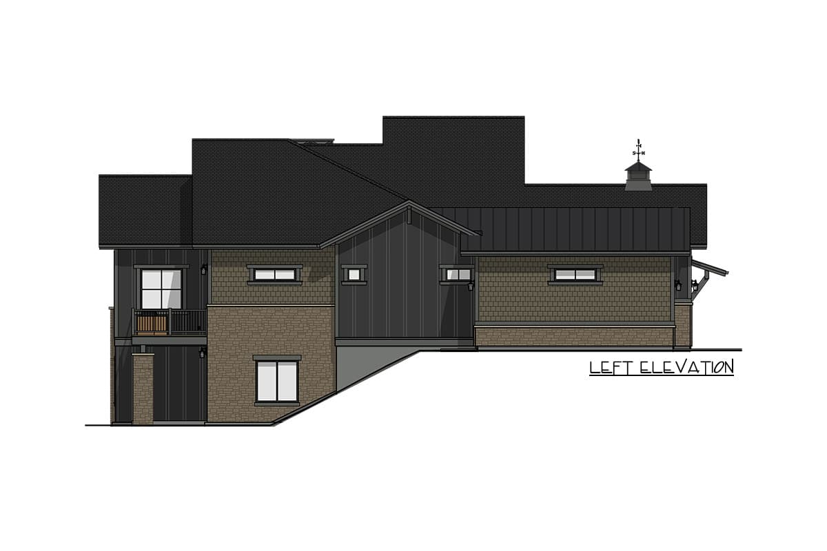 Plan 64578SC: Modern Farmhouse Ranch House Plan with Three Car Garage - Image #4 - Modern Farmhouse, New American, Ranch, Shingle