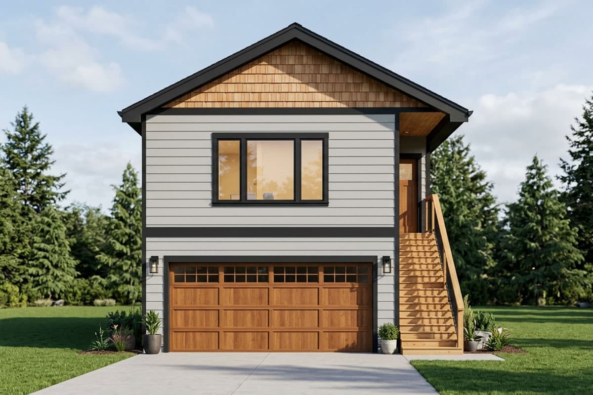 Plan 307757RAD: Charming Two Bedroom Carriage House Plan with Two Car Garage - Image #2 - Carriage, Country, Traditional