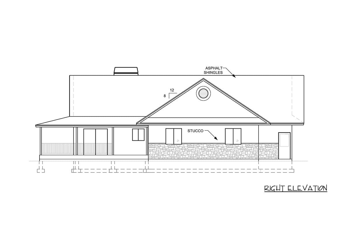 Plan 849187PGE: Three Bedroom Country Cottage House Plan with Wraparound Porch - Image #5 - Cabin, Cottage, Country, Traditional