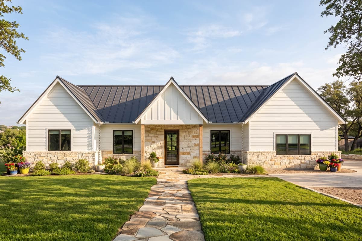 Plan image - 421055HFC:Modern Farmhouse Hill Country House Plan with Three Bedrooms