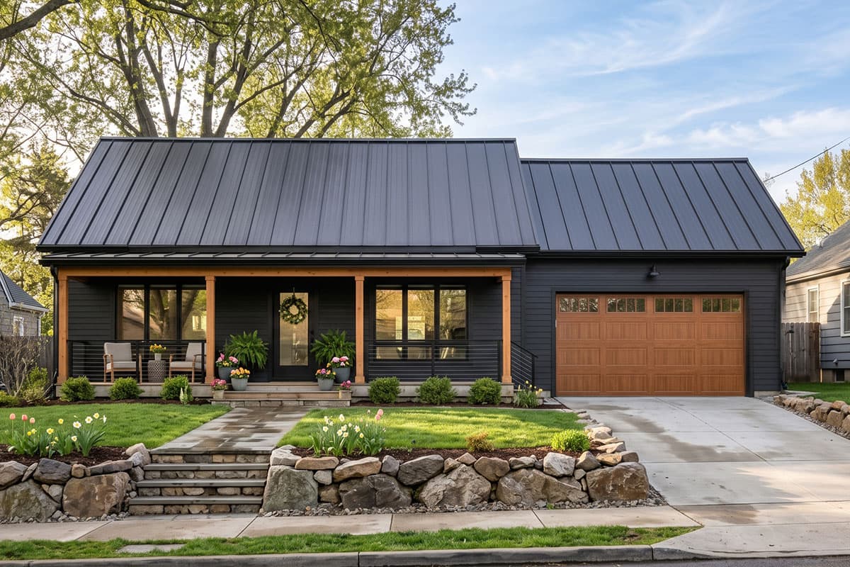 Plan 421057HFC: Charming Two Bedroom Modern Farmhouse Cottage House Plan - Image #1 - Cottage, Modern Farmhouse