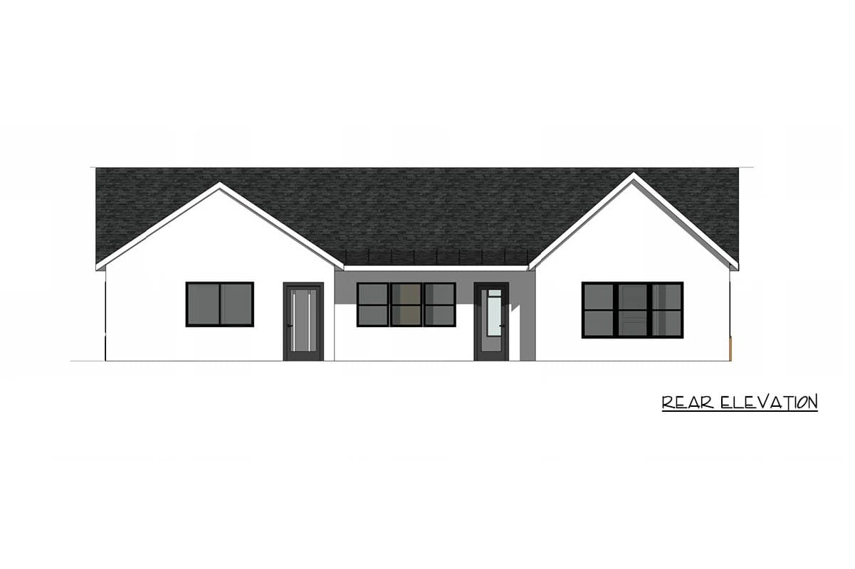 Plan 421058HFC: Modern European Farmhouse Plan with Four Bedrooms and Vaulted Ceilings - Image #4 - Country, European, Modern, Ranch