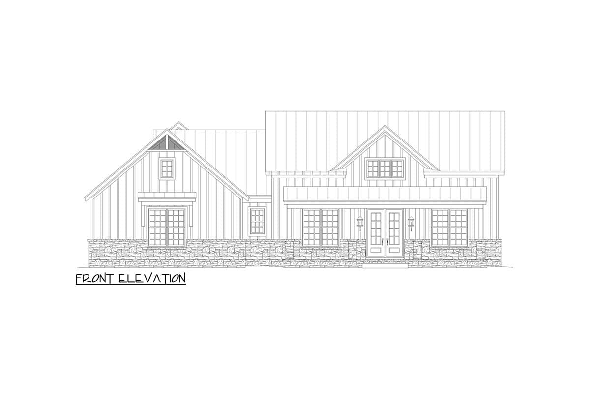 Plan 680728VR: Modern Farmhouse House Plan with Split Bedrooms and Two Story Great Room - Image #7 - Modern Farmhouse, New American