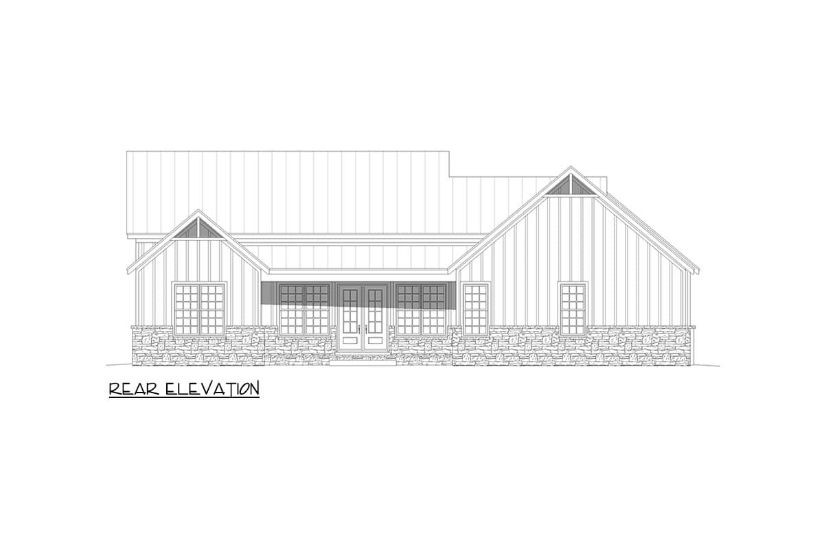 Plan 680728VR: Modern Farmhouse House Plan with Split Bedrooms and Two Story Great Room - Image #6 - Modern Farmhouse, New American