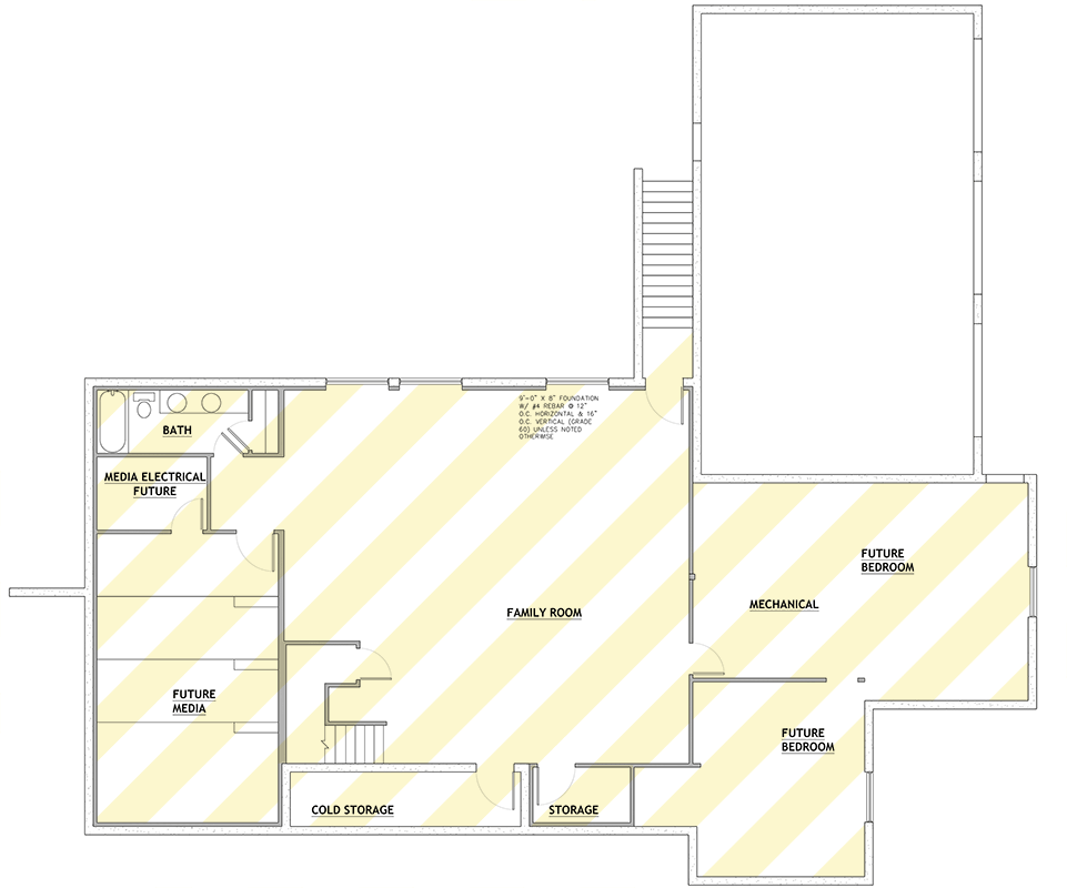 Plan 849190PGE: Country Ranch House Plan with Three Car Garage - Floor Plan - Image #4 - French Country, Ranch, Traditional