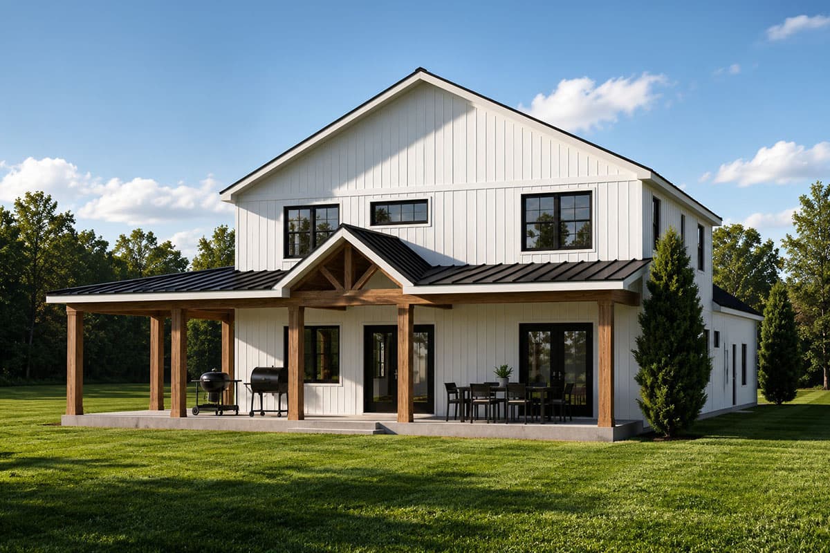 Plan 135483GRA: Modern Farmhouse House Plan with Seven Bedrooms and Wraparound Porch - Image #3 - Country, Craftsman, Farmhouse, Modern, Modern Farmhouse
