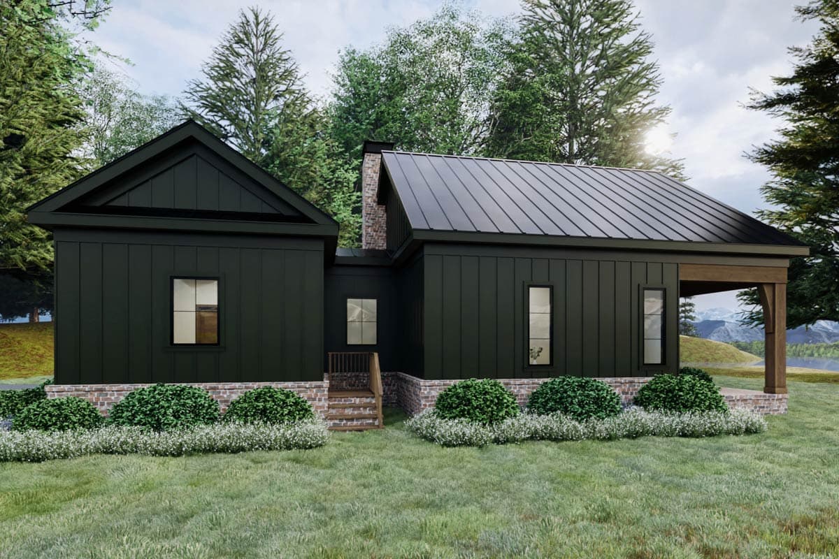 Plan 865033SHW: Craftsman Cottage House Plan with One Bedroom and Garage - Image #7 - Cottage, Craftsman, Farmhouse
