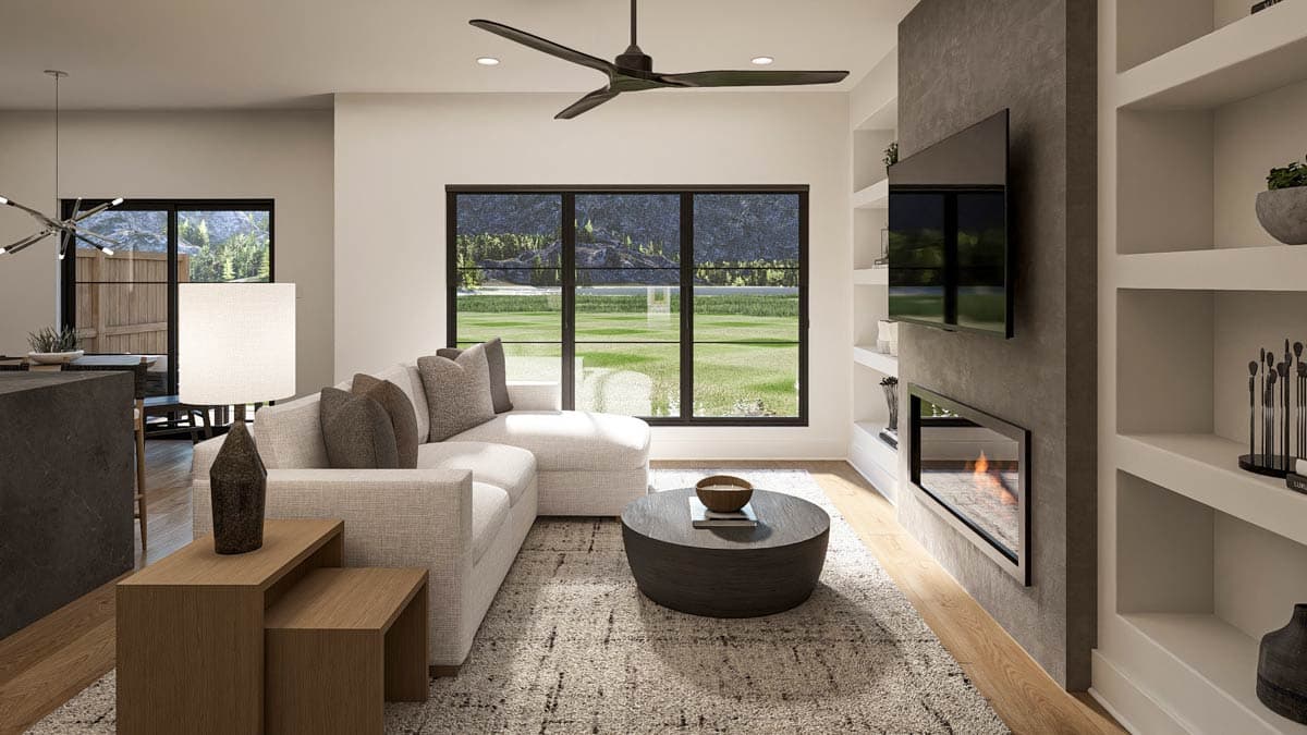 Plan 623689DJ: Contemporary Triplex House Plan with Three Bedrooms and Attached Garages - Image #10 - Contemporary, Modern