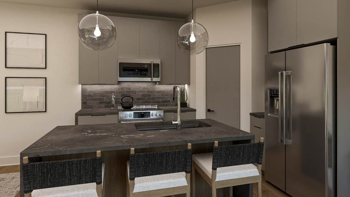 Plan 623689DJ: Contemporary Triplex House Plan with Three Bedrooms and Attached Garages - Image #13 - Contemporary, Modern