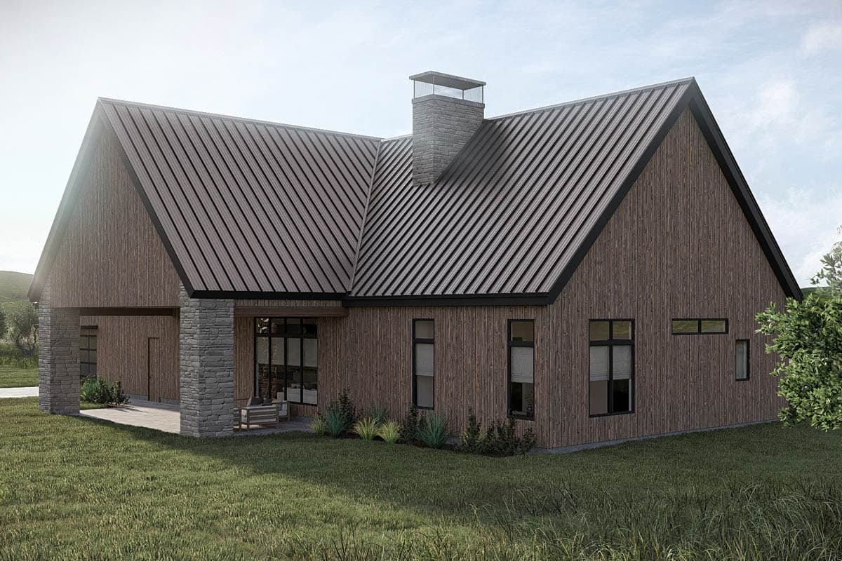 Plan 623690DJ: Modern Barndominium House Plan with 2 Bedrooms and 4-Car Garage - Image #4 - Barndominium, Modern
