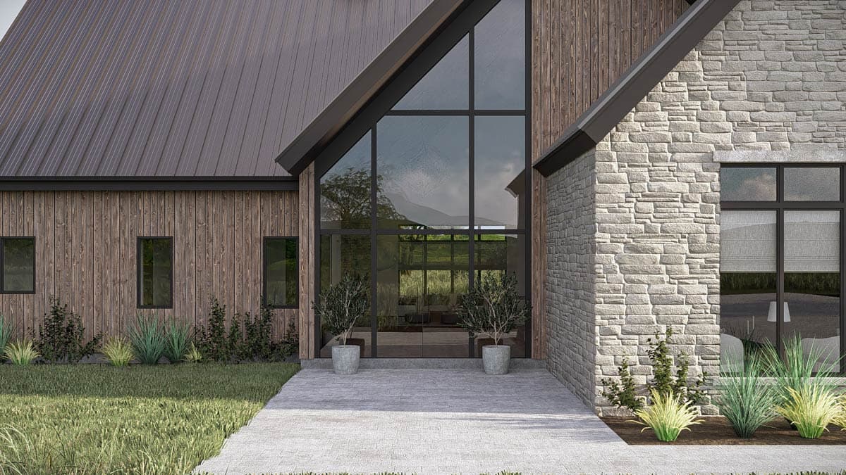 Plan 623690DJ: Modern Barndominium House Plan with 2 Bedrooms and 4-Car Garage - Image #6 - Barndominium, Modern
