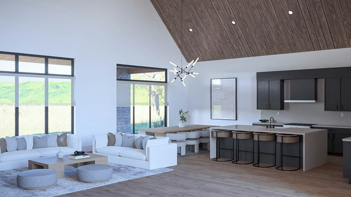 Plan 623690DJ: Modern Barndominium House Plan with 2 Bedrooms and 4-Car Garage - Image #11 - Barndominium, Modern