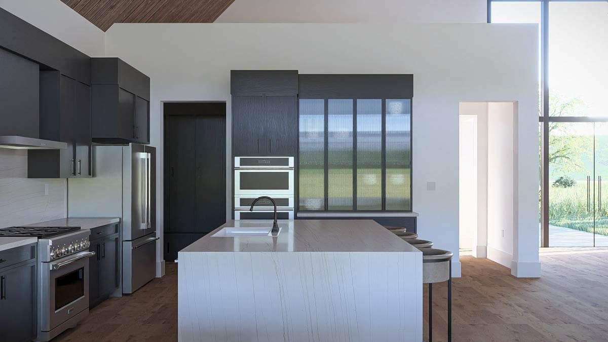 Plan 623690DJ: Modern Barndominium House Plan with 2 Bedrooms and 4-Car Garage - Image #14 - Barndominium, Modern