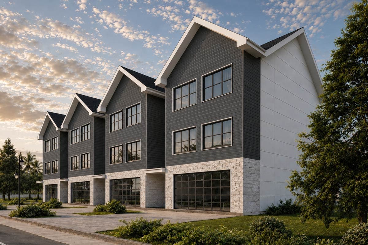 Plan 850059PKE: Modern Quadplex House Plan with Four Spacious Units and Garages - Image #2 - Modern, Northwest